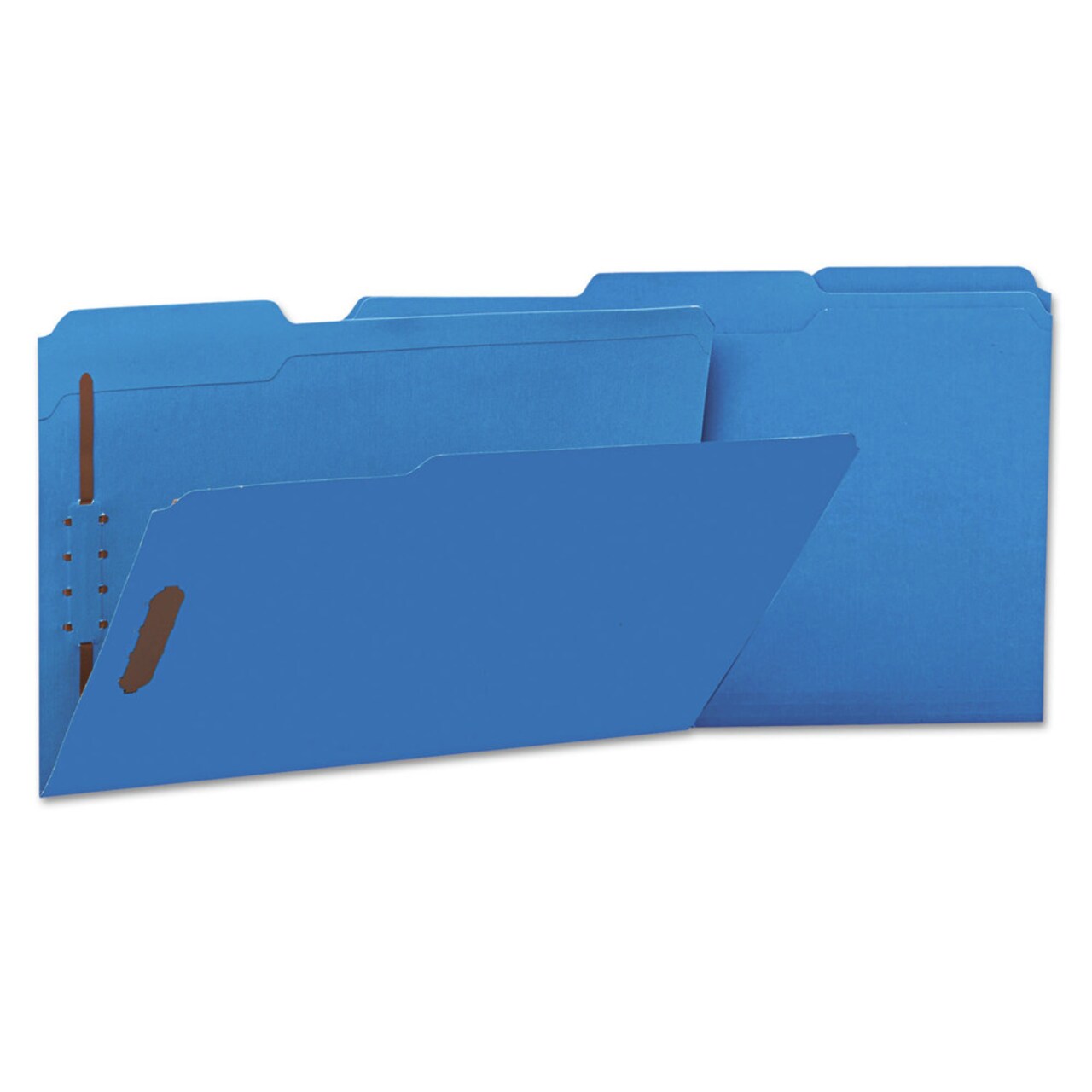 Universal 1/3-Cut Tabs Deluxe Reinforced Top Tab Folders with Fasteners - Legal Size, Blue (50/Box)